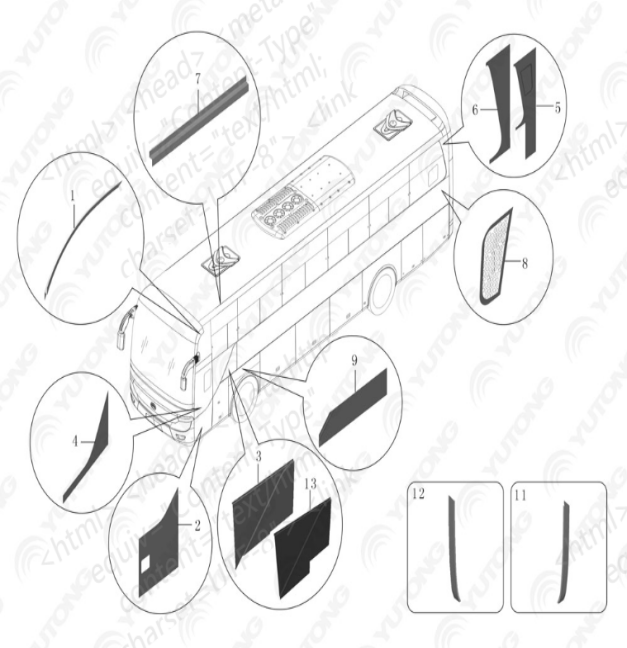 Yutong ZK6122H9 Bus Parts